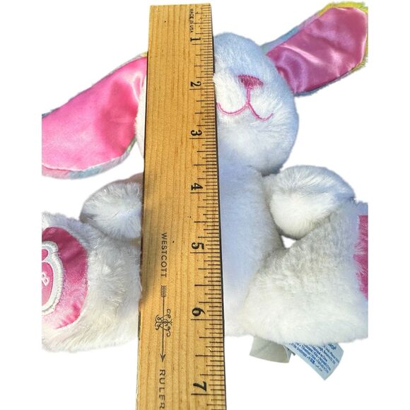 Build A Bear Buddies Small White Pink Rainbow Ears 7.5" Easter Rabbit 2017 BAB - Picture 7 of 13